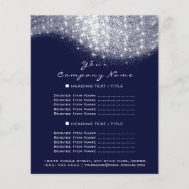 Flyer Preços de Confete Glitter Prata Cinza Azul Marinho