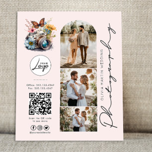 Flyer Preços de Fotografia de Casamento com Blush Modern