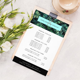 Flyer Preços e serviços botânicos tropicais