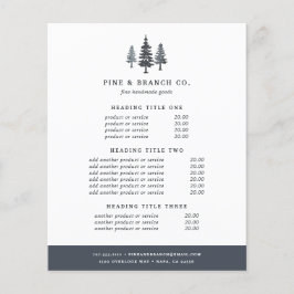 Flyer Preços e serviços das florestas de inverno