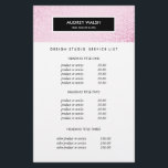 Flyer Preços e serviços do Salão de Sequência na moda co<br><div class="desc">O design de folheto luminoso e Na moda exibe seus serviços, sua lista de preços ou informações comerciais sobre uma imagem digital de padrão de sequências rosa. Sobreposição de faixa preta. Inclui quatro títulos personalizáveis e campos de texto de corpo. Para ajustar o layout, digite seu texto e use a...</div>