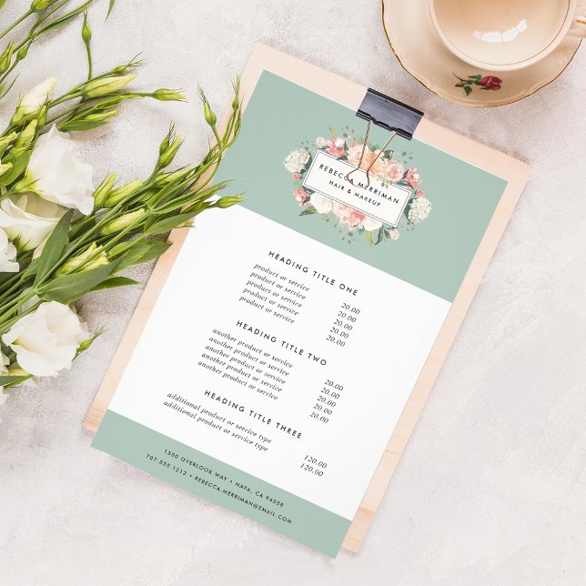 Flyer Preços e Serviços Florais Antigos (Criador carregado)