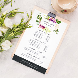 Flyer Preços e Serviços Florais de Aquarela Vibrante em