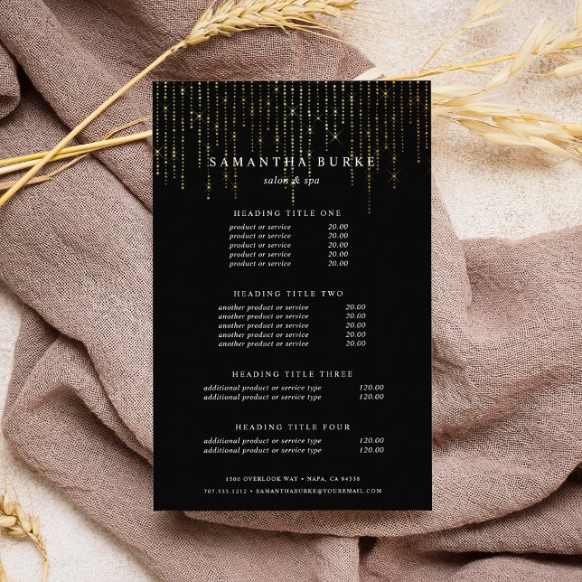 Flyer Preços e Serviços Gold Marquee (Criador carregado)