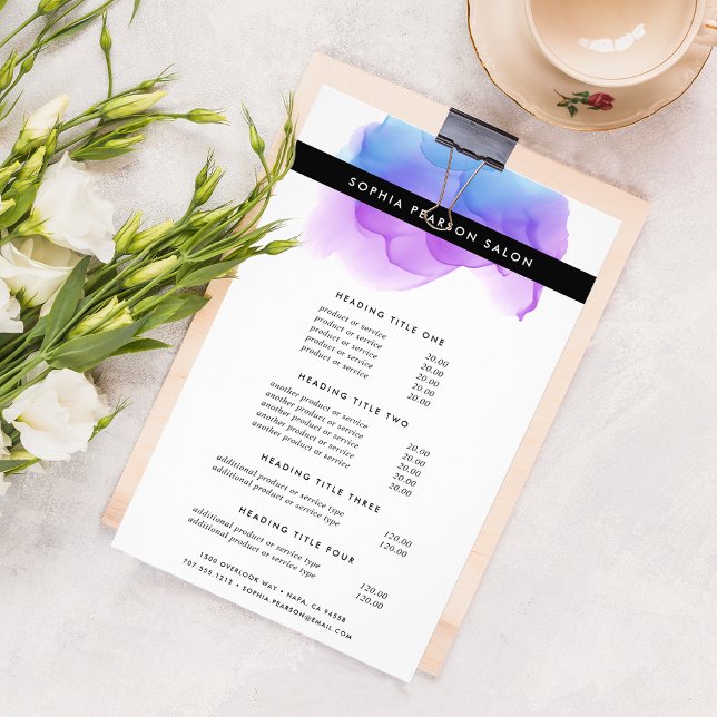 Flyer Preços e serviços modernos para a cor d'água do In (Criador carregado)