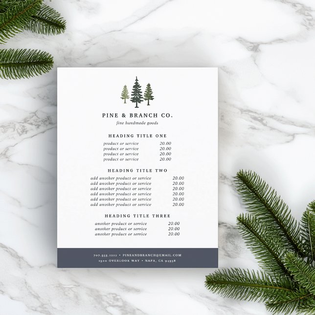 Flyer Preços e Serviços Tall Pines (Criador carregado)