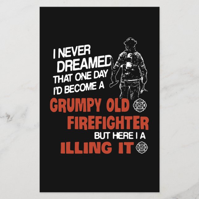 Flyer Presente de Bombeiro | Velho Bombeiro Mal-Humorado (Frente)