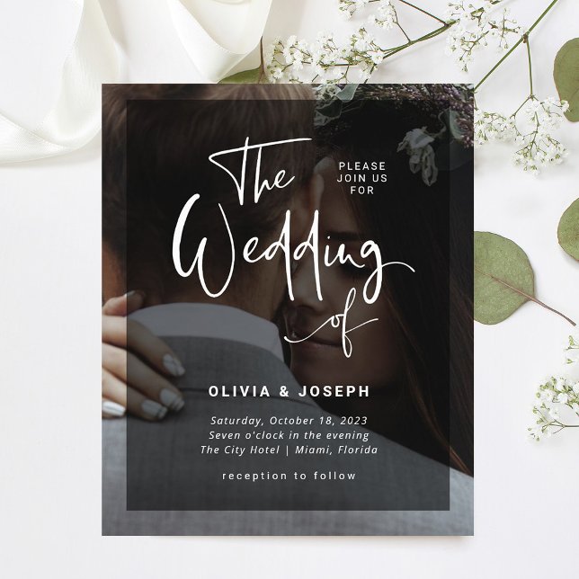 Flyer Preto & Branco | Convite para casamento de fotos n (Criador carregado)