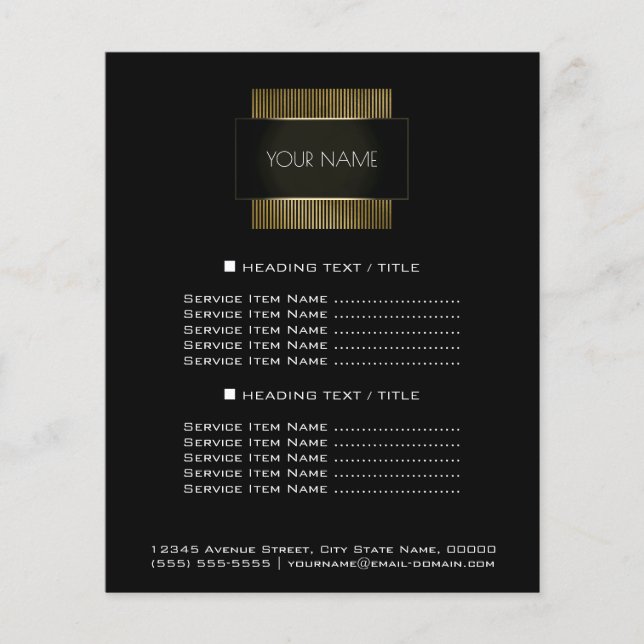 Flyer Preto Branco Dourado Conceitual Minimal Geometria (Frente)