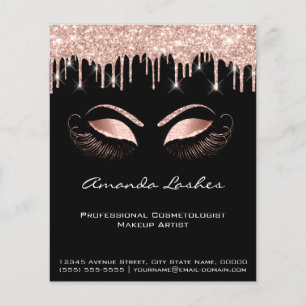 Flyer Preto da faísca do insecto do brilho do rosa do