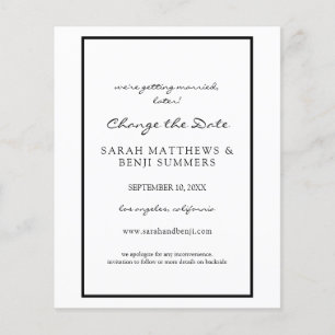 Flyer Preto e Branco do Orçamento Cancelar ou Alterar a