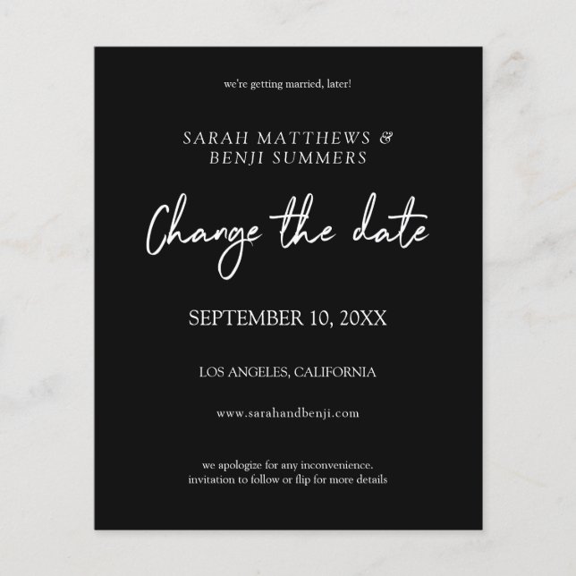 Flyer Preto e Branco do Orçamento - Preto Alterar o Folh (Frente)