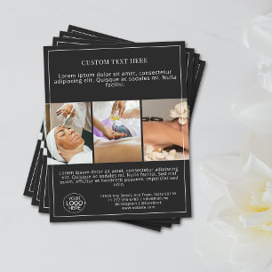 Flyer Preto e branco mínimos adicione sua grade de fotos