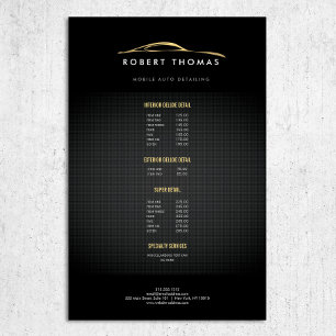 Flyer Preto e Dourado detalhamento automático, reparo au