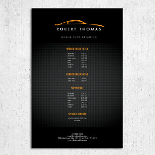 Flyer Preto e Laranja Detalhamento Automático, Reparo Au