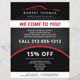 Flyer Preto e Vermelho com decantação Automática, Folhet