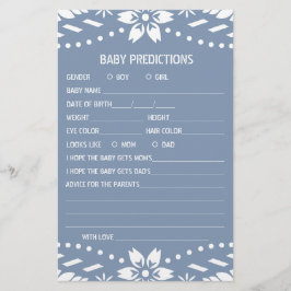 Flyer Previsões do bebê papel picado Jogo do Chá do Baby