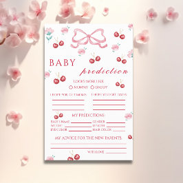 Flyer Previsões e Desejos para o Bebê com Laço de Cereje