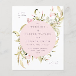 Flyer Primavera de Orçamento Flores Selvagens Casamento