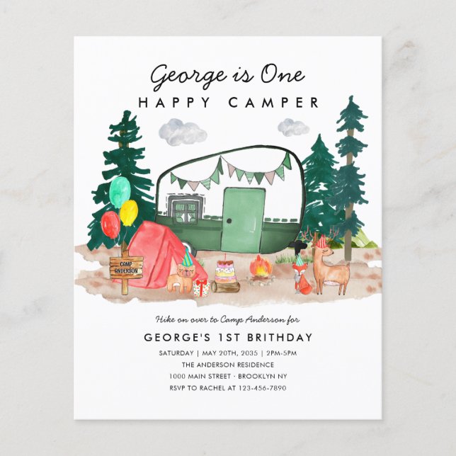 Flyer Primeiro aniversario de acampamento da Floresta Fe (Frente)