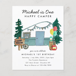 Flyer Primeiro aniversario de acampamento de árvores de