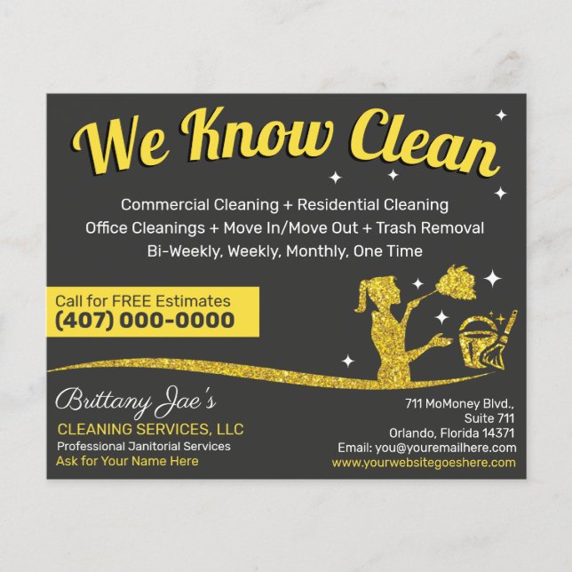 Flyer Professional Cleaning/Janitorial Housekeeping Serv (Frente)
