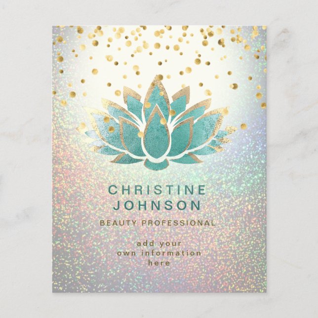 Flyer profissional de beleza de flor de lótus lacrimogên (Frente)