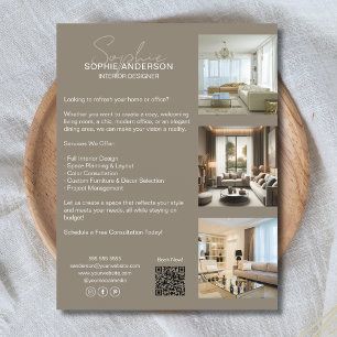 Flyer Profissional Moderno Castanho Negócios