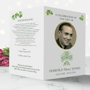 Flyer Programa católico irlandês da massa fúnebre,