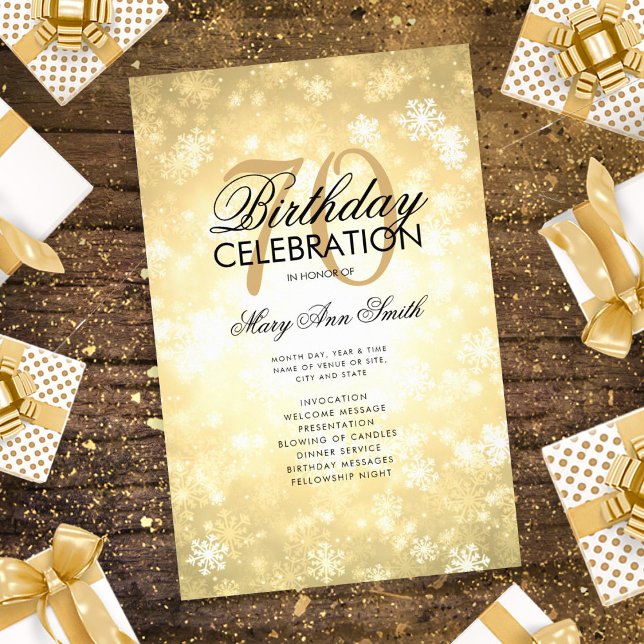 Flyer Programa de Aniversário do 70 de inverno Dourado W (Criador carregado)