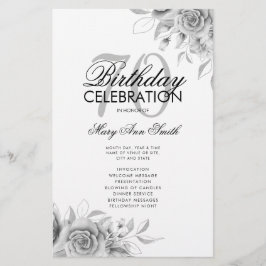 Flyer Programa de Aniversário do Floral 70 com Prata com