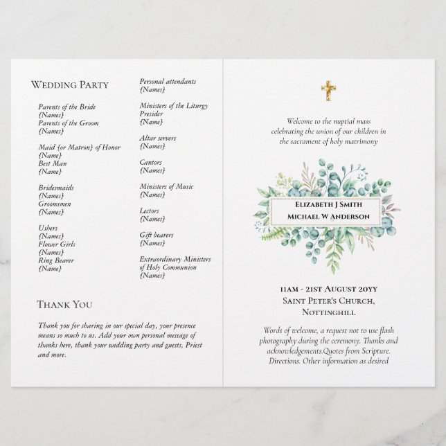 Flyer Programa de Casamento Católico do ORÇAMENTO GRANDE (Frente)