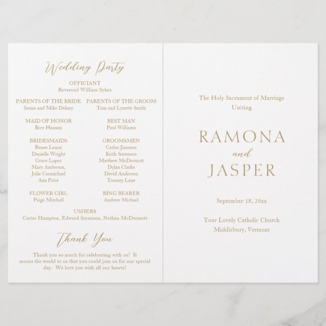 Flyer Programa de Casamento Católico Moderno Simples Dou (Frente)