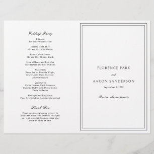 Flyer Programa de Casamento Católico Preto e Branco dent