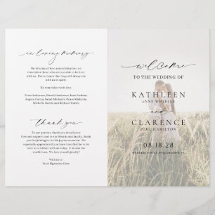 Flyer Programa de Casamento Clássico Foto Elegante Orçam