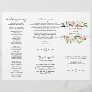 Flyer Programa de Casamento de Madeira Triplo + Fold Hor