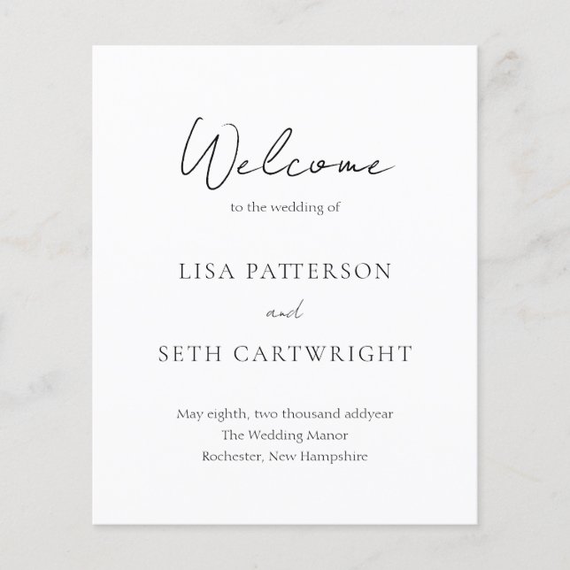 Flyer Programa de Casamento de Orçamento Clássico Elegan (Frente)