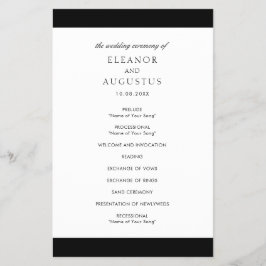 Flyer Programa de Casamento de Orçamento Elegante Preto-