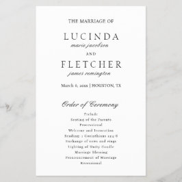 Flyer Programa de Casamento de Orçamento Formal Clássico