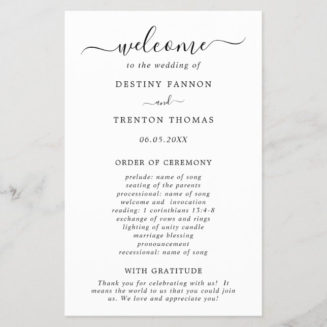 Flyer Programa de Casamento de Orçamento Mínimo Simples (Frente)