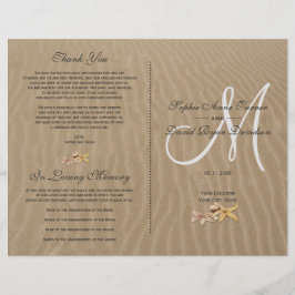 Flyer Programa de Casamento de Praia Chic Sand and Starf