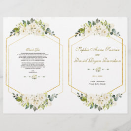 Flyer Programa de Casamento de Quadros Dourados para Flo