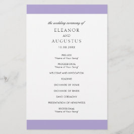 Flyer Programa de Casamento Digital Lavanda Roxo Econômi