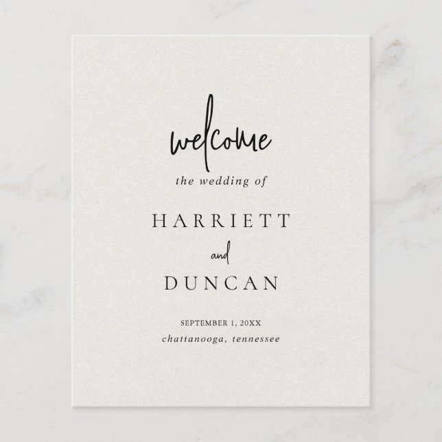 Flyer Programa de Casamento do Orçamento de Beige Neutro (Frente)