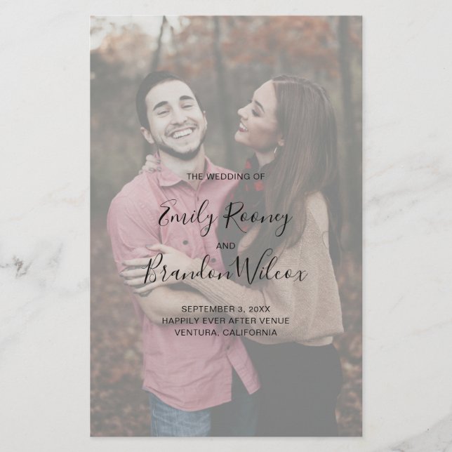 Flyer Programa de Casamento do Orçamento Elegante Modern (Frente)