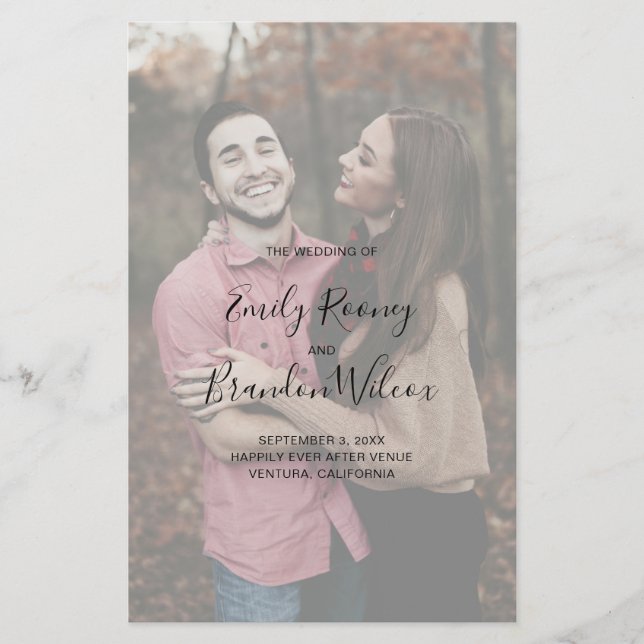 Flyer Programa de Casamento do Orçamento Elegante Modern (Frente)