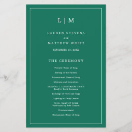 Flyer Programa de Casamento do Orçamento Verde Monograma