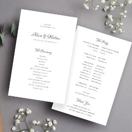 Flyer Programa de casamento econômico com caligrafia ele