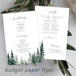 Flyer Programa de casamento em destino de floresta de pi
