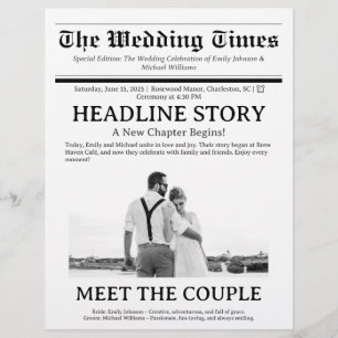 Flyer Programa de Casamento em Jornal Personalizado